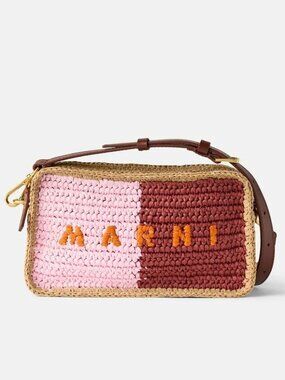 Marni Camera Bag Womens Crossbody Raffia Purse Handbag